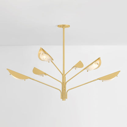 Hudson Valley Lighting Levin 6 Light 54" Wide Chandelier with Remolino Blanco Glass Shades