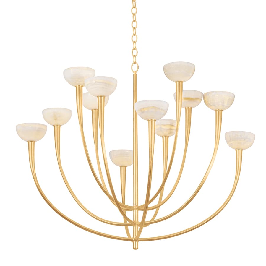 Hudson Valley Lighting Maywood 12 Light 45" Wide Chandelier with Onyx Shades
