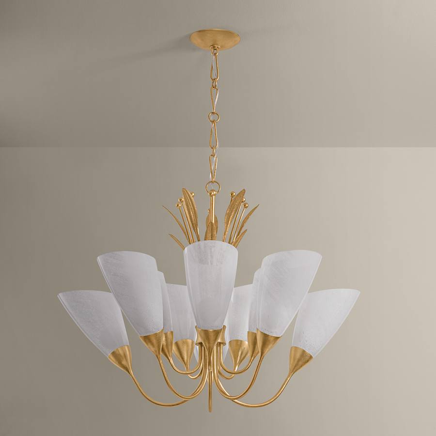 Hudson Valley Lighting Forest Glen 10 Light 42" Wide Chandelier with Seedy Cloud Glass Shades