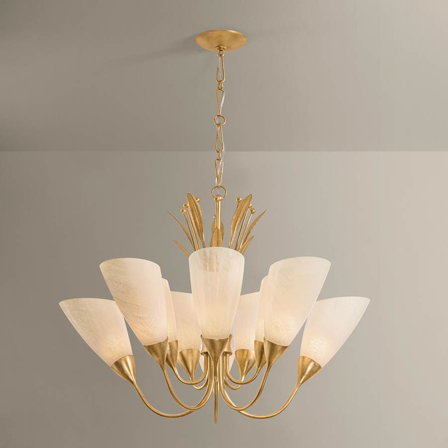 Hudson Valley Lighting Forest Glen 10 Light 42" Wide Chandelier with Seedy Cloud Glass Shades