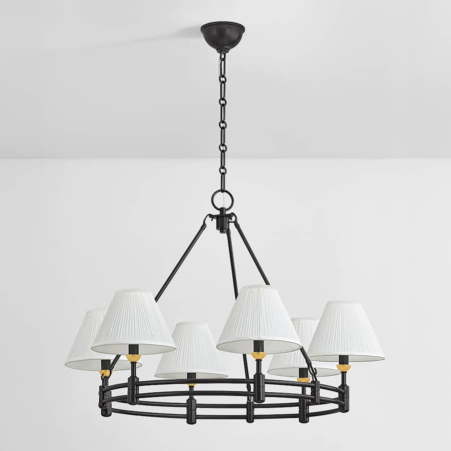 Hudson Valley Lighting Howard 6 Light 33" Wide Chandelier with Silk Shades