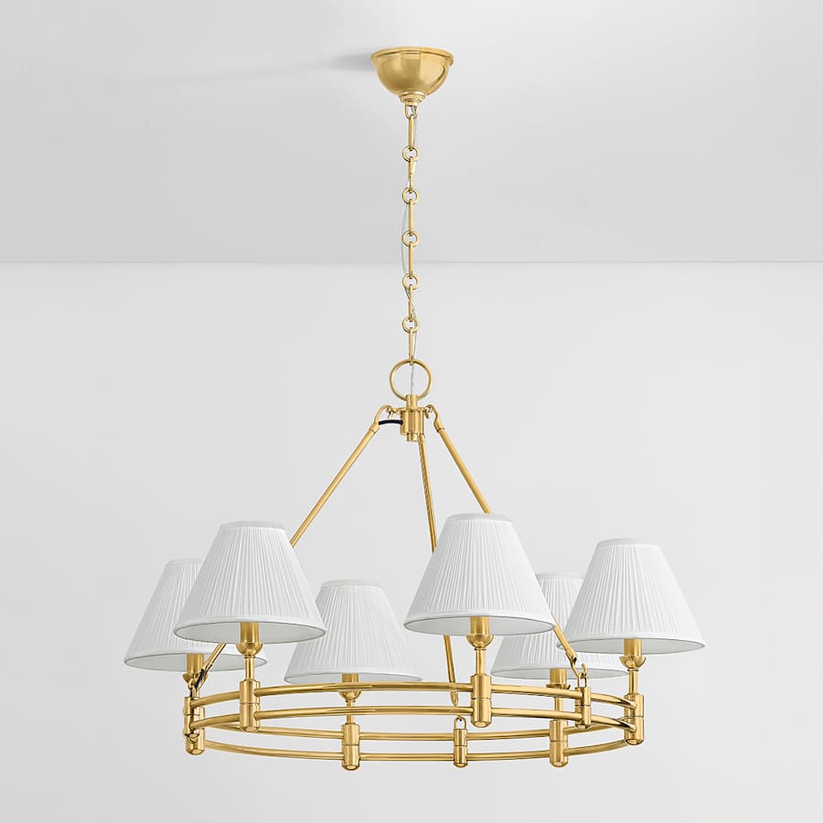 Hudson Valley Lighting Howard 6 Light 33" Wide Chandelier with Silk Shades