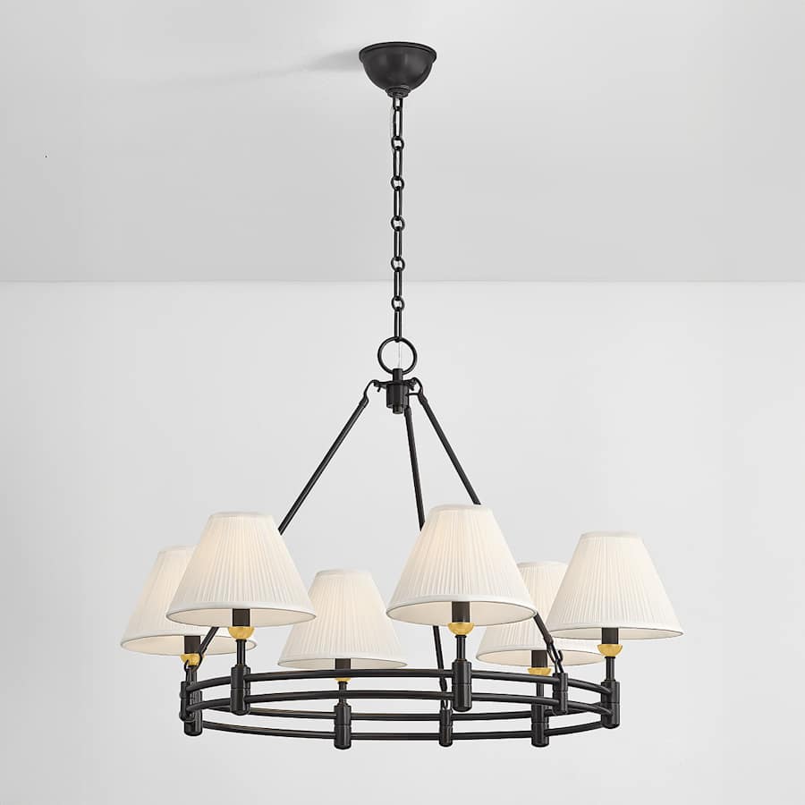 Hudson Valley Lighting Howard 6 Light 33" Wide Chandelier with Silk Shades