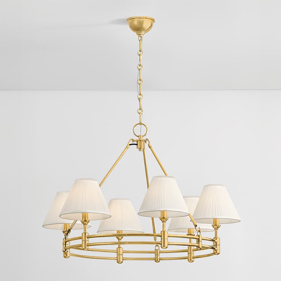 Hudson Valley Lighting Howard 6 Light 33" Wide Chandelier with Silk Shades
