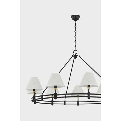 Hudson Valley Lighting Howard 9 Light 50" Wide Chandelier with Silk Shades