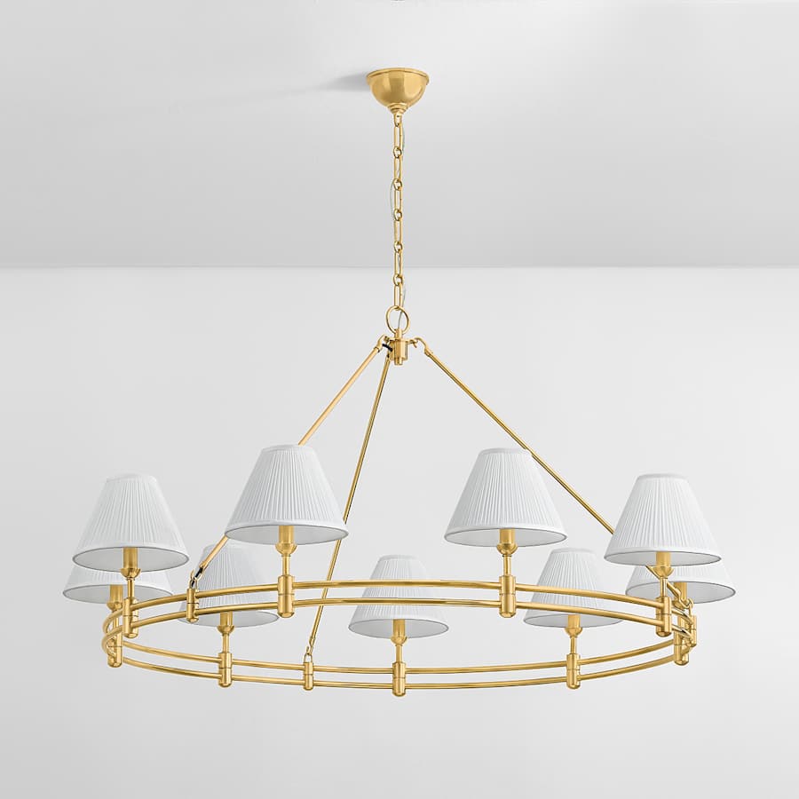 Hudson Valley Lighting Howard 9 Light 50" Wide Chandelier with Silk Shades