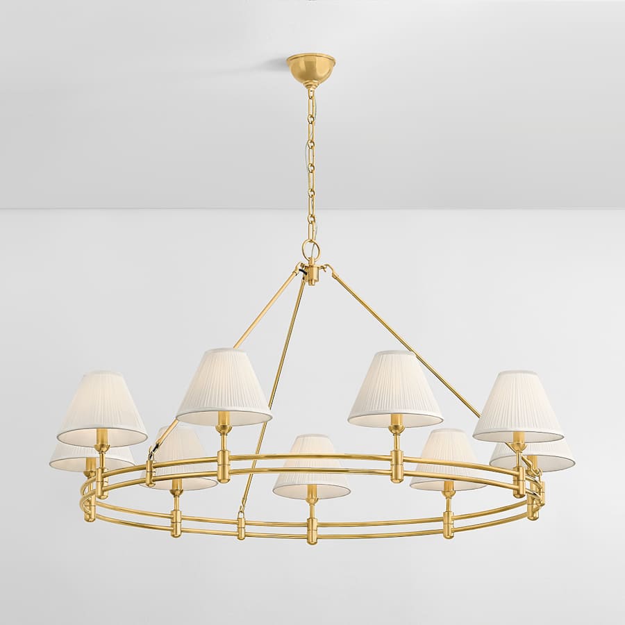 Hudson Valley Lighting Howard 9 Light 50" Wide Chandelier with Silk Shades