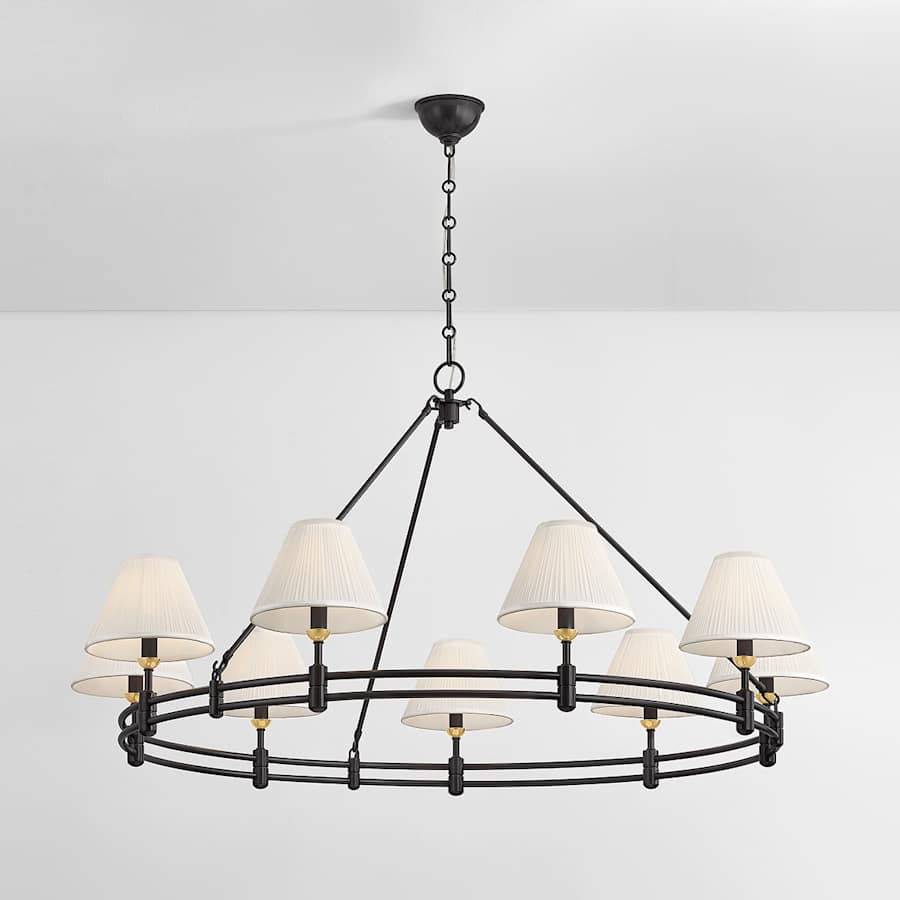 Hudson Valley Lighting Howard 9 Light 50" Wide Chandelier with Silk Shades