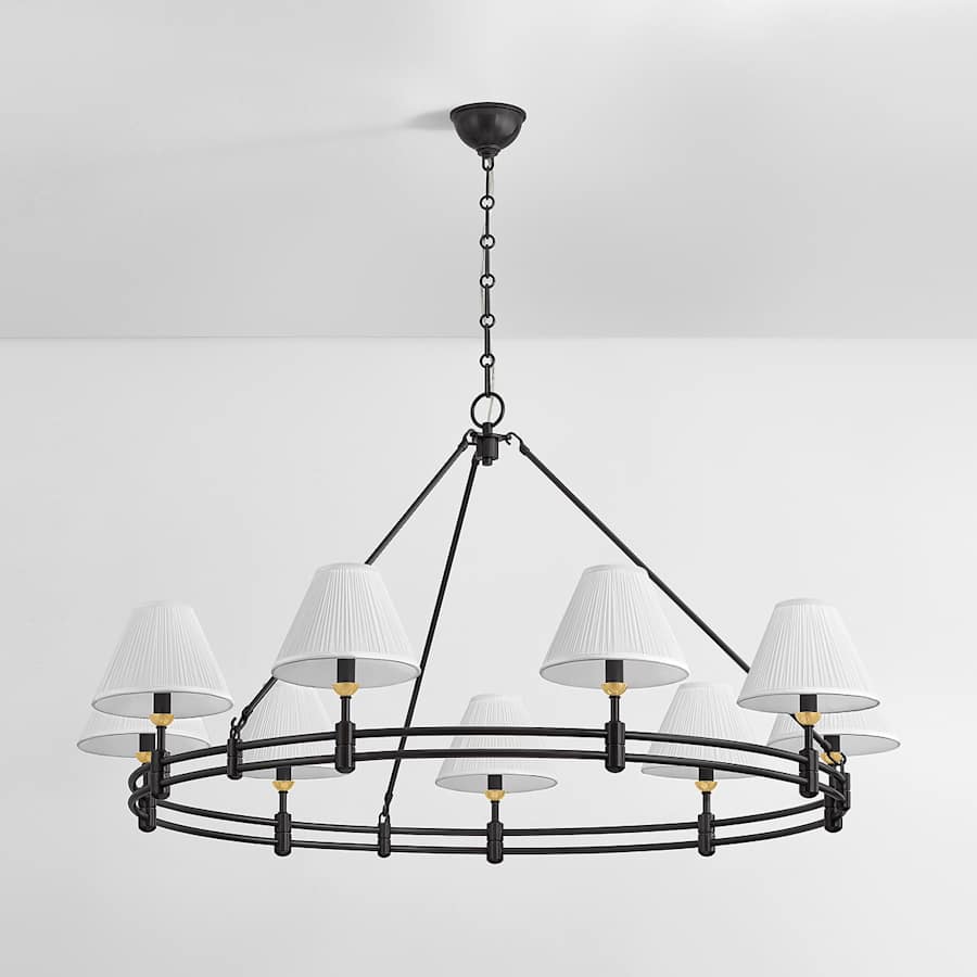Hudson Valley Lighting Howard 9 Light 50" Wide Chandelier with Silk Shades
