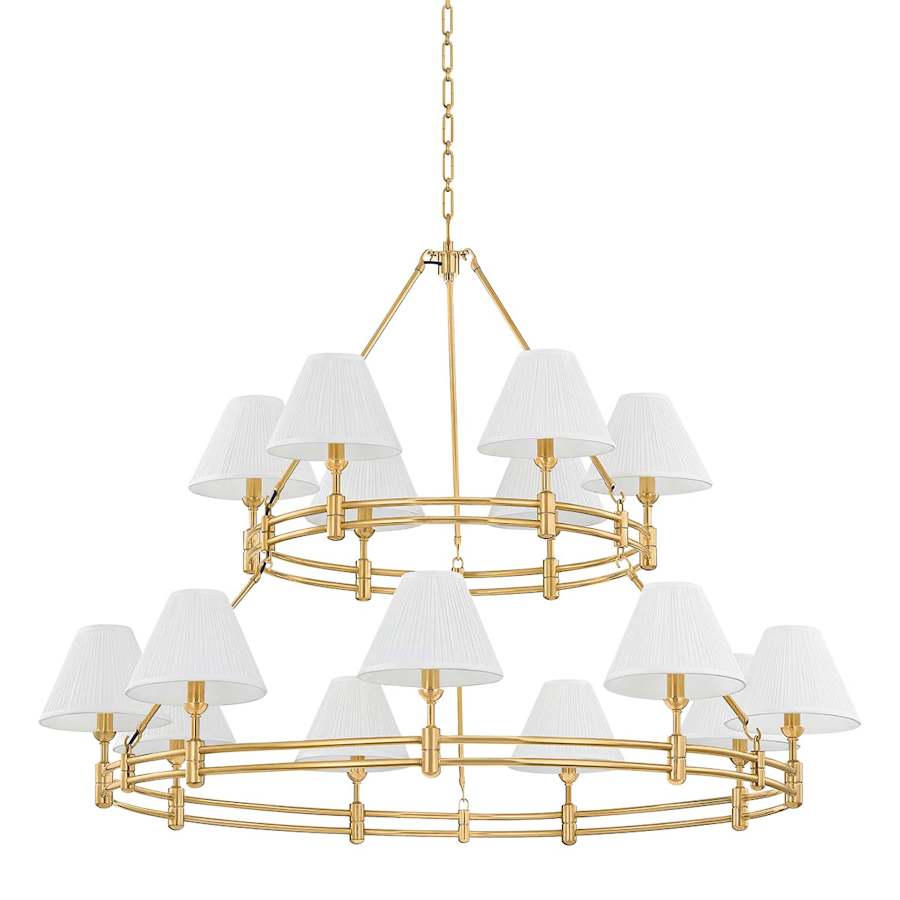 Hudson Valley Lighting Howard 15 Light 50" Wide Chandelier with Silk Shades