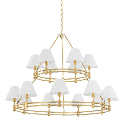 Hudson Valley Lighting Howard 15 Light 50" Wide Chandelier with Silk Shades