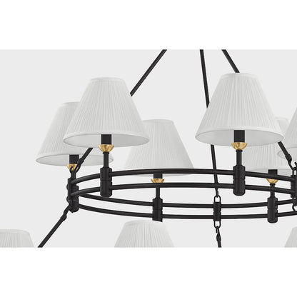 Hudson Valley Lighting Howard 15 Light 50" Wide Chandelier with Silk Shades