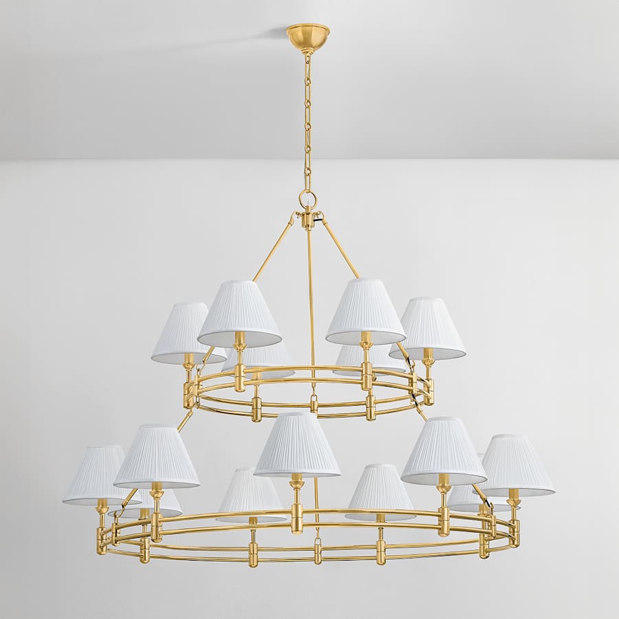 Hudson Valley Lighting Howard 15 Light 50" Wide Chandelier with Silk Shades