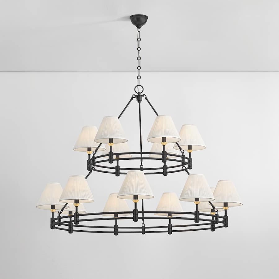 Hudson Valley Lighting Howard 15 Light 50" Wide Chandelier with Silk Shades