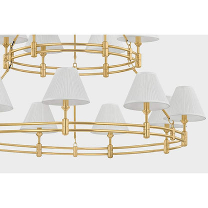 Hudson Valley Lighting Howard 15 Light 50" Wide Chandelier with Silk Shades