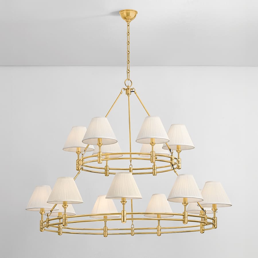Hudson Valley Lighting Howard 15 Light 50" Wide Chandelier with Silk Shades