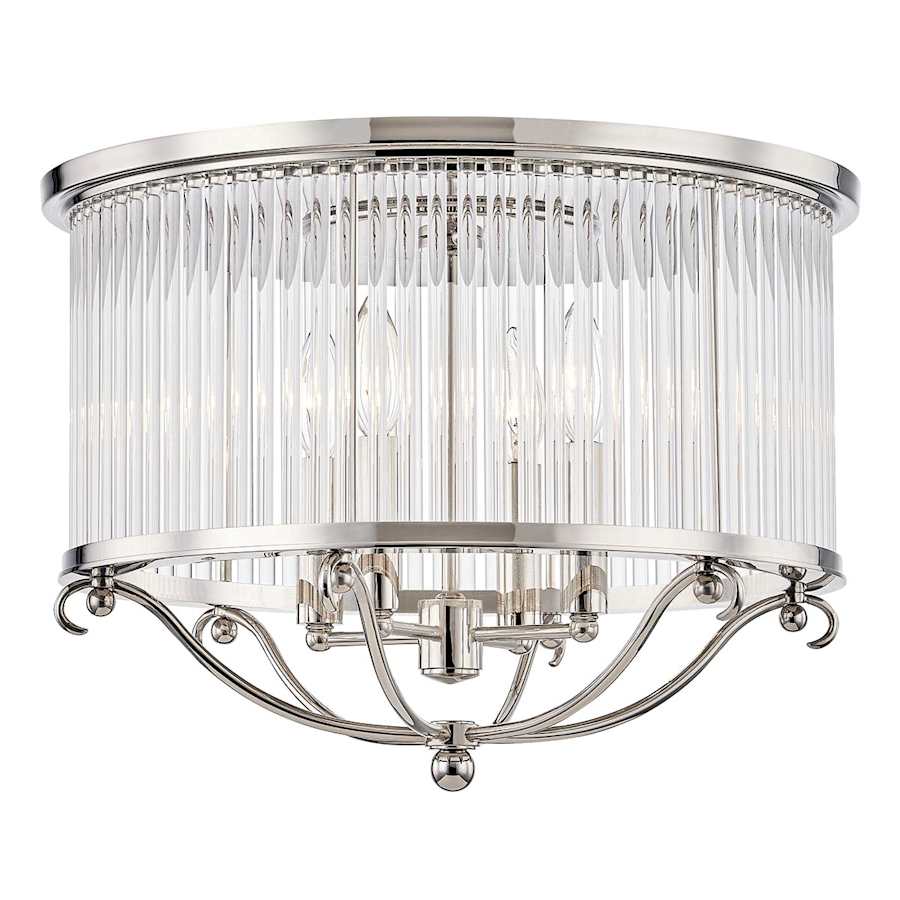 Hudson Valley Lighting Glass No.1 4 Light 19" Wide Flush Mount Ceiling Fixture with Clear Crystal Shade