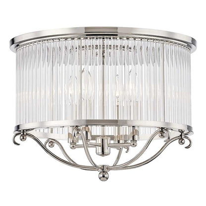Hudson Valley Lighting Glass No.1 4 Light 19" Wide Flush Mount Ceiling Fixture with Clear Crystal Shade