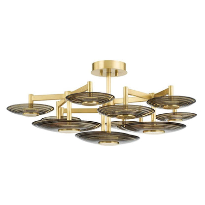 Hudson Valley Lighting Griston 9 Light 44" Wide LED Semi-Flush Bowl Ceiling Fixture