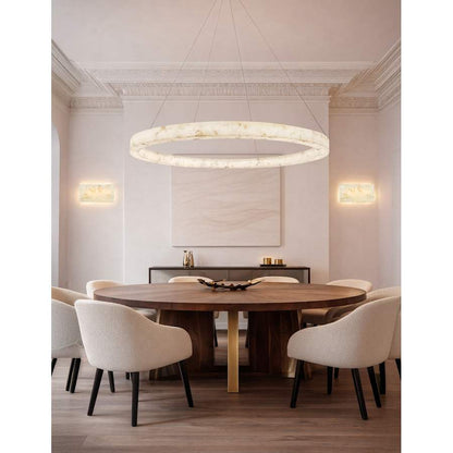 Justice Design Group Alabaster Rocks! 62" Wide LED Ring Chandelier