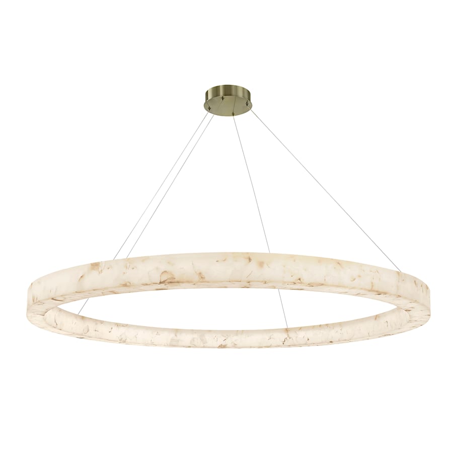 Justice Design Group Alabaster Rocks! 62" Wide LED Ring Chandelier