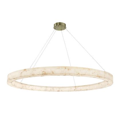 Justice Design Group Alabaster Rocks! 62" Wide LED Ring Chandelier