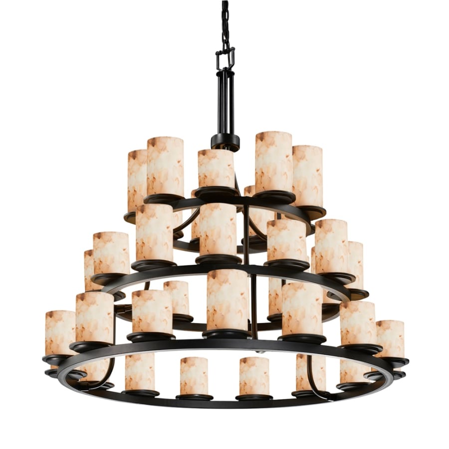 Justice Design Group Alabaster Rocks 42" Wide Ring Chandelier