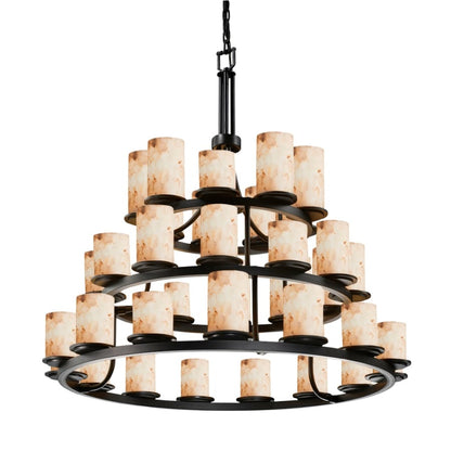 Justice Design Group Alabaster Rocks 42" Wide Ring Chandelier