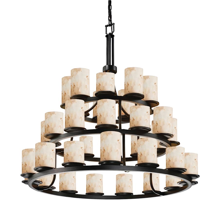 Justice Design Group Alabaster Rocks 42" Wide Ring Chandelier