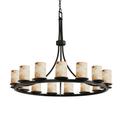 Justice Design Group Alabaster Rocks 60" Wide Ring Chandelier