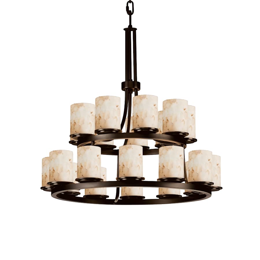 Justice Design Group Alabaster Rocks 33" Wide Ring Chandelier