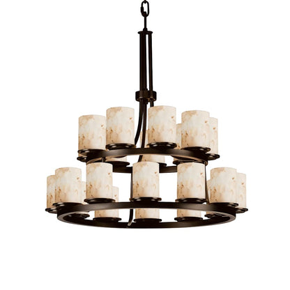 Justice Design Group Alabaster Rocks 33" Wide Ring Chandelier