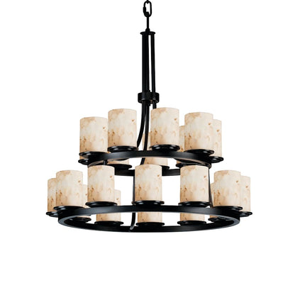 Justice Design Group Alabaster Rocks 33" Wide Ring Chandelier
