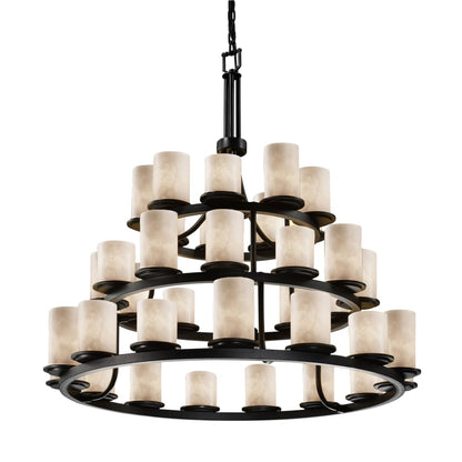 Justice Design Group Dakota 36 Light 3-Tier Ring Chandelier from the Clouds Collection