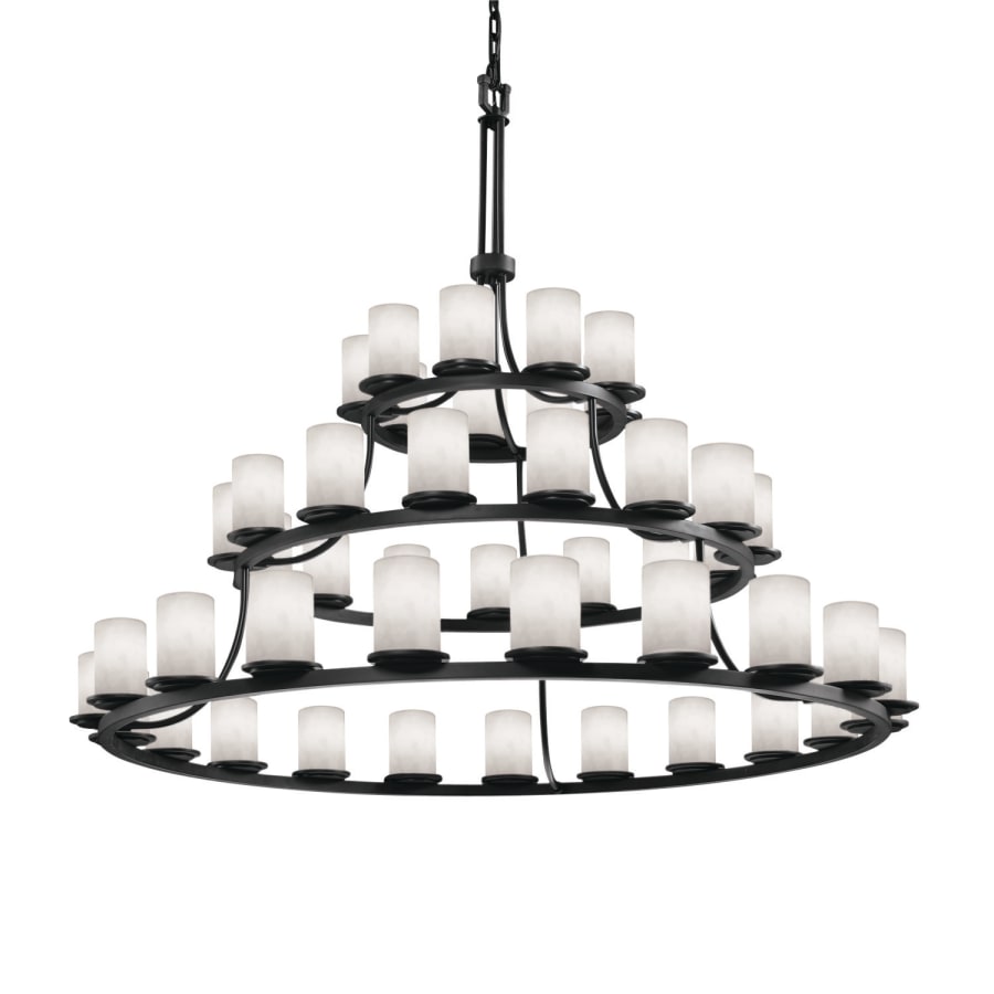 Justice Design Group Dakota 45 Light 3-Tier Ring Chandelier from the Clouds Collection