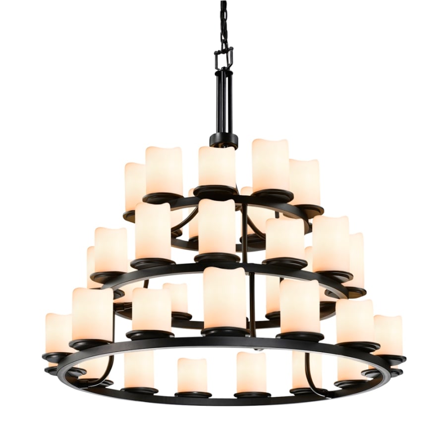 Justice Design Group CandleAria 42" Wide Ring Chandelier with Cream Shades