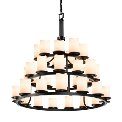 Justice Design Group CandleAria 42" Wide Ring Chandelier with Cream Shades