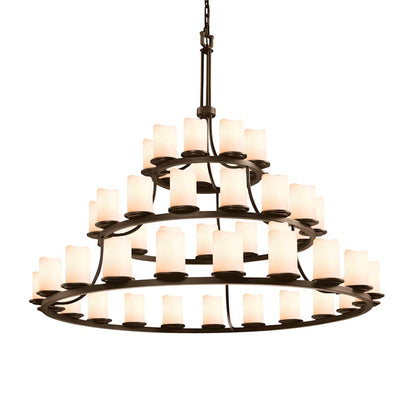 Justice Design Group CandleAria 60" Wide Ring Chandelier with Cream Shades
