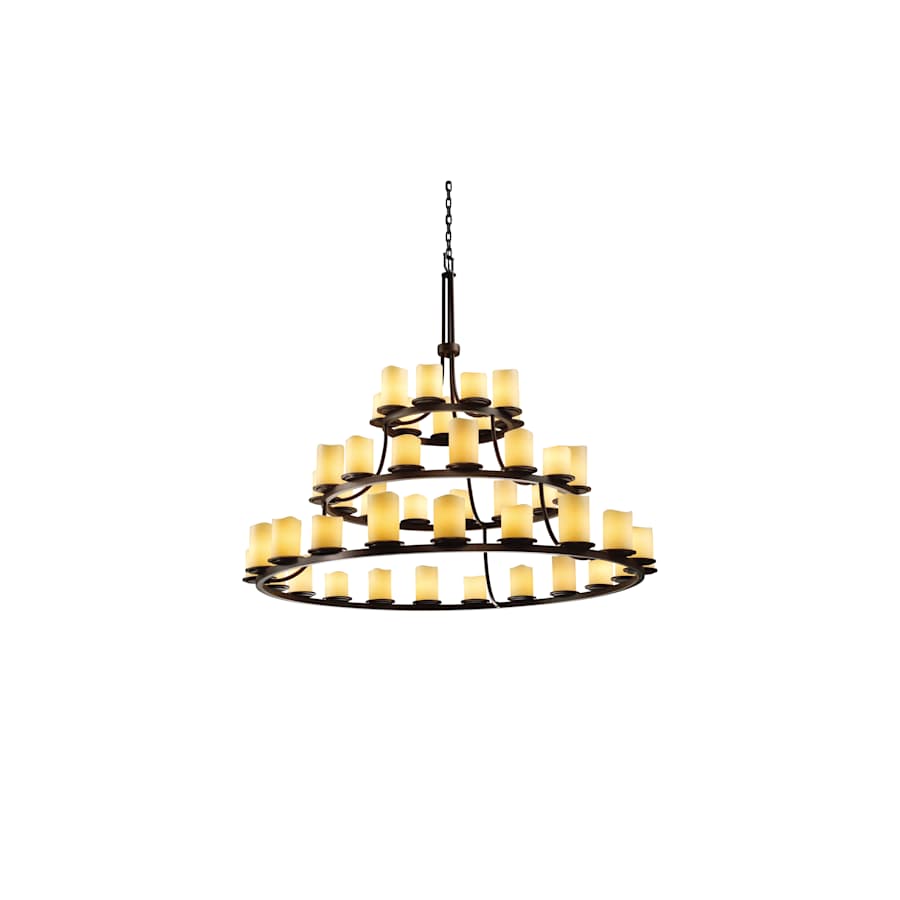 Justice Design Group CandleAria 60" Wide Ring Chandelier with Cream Shades
