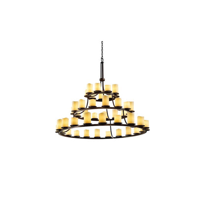 Justice Design Group CandleAria 60" Wide Ring Chandelier with Cream Shades