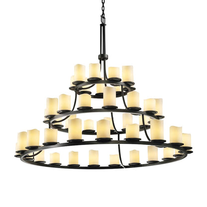 Justice Design Group CandleAria 60" Wide Ring Chandelier with Cream Shades