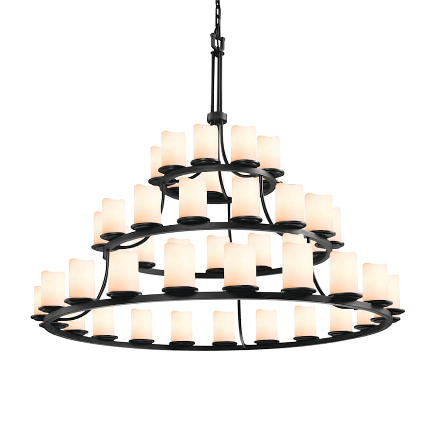 Justice Design Group CandleAria 60" Wide Ring Chandelier with Cream Shades