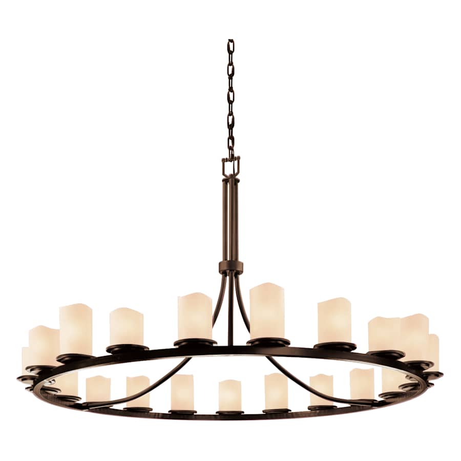 Justice Design Group CandleAria 60" Wide Ring Chandelier with Cream Shades