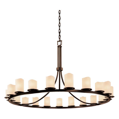Justice Design Group CandleAria 60" Wide Ring Chandelier with Cream Shades