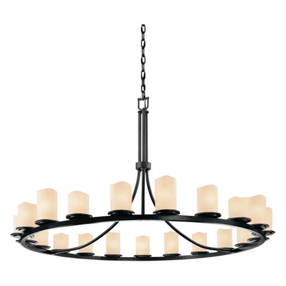 Justice Design Group CandleAria 60" Wide Ring Chandelier with Cream Shades