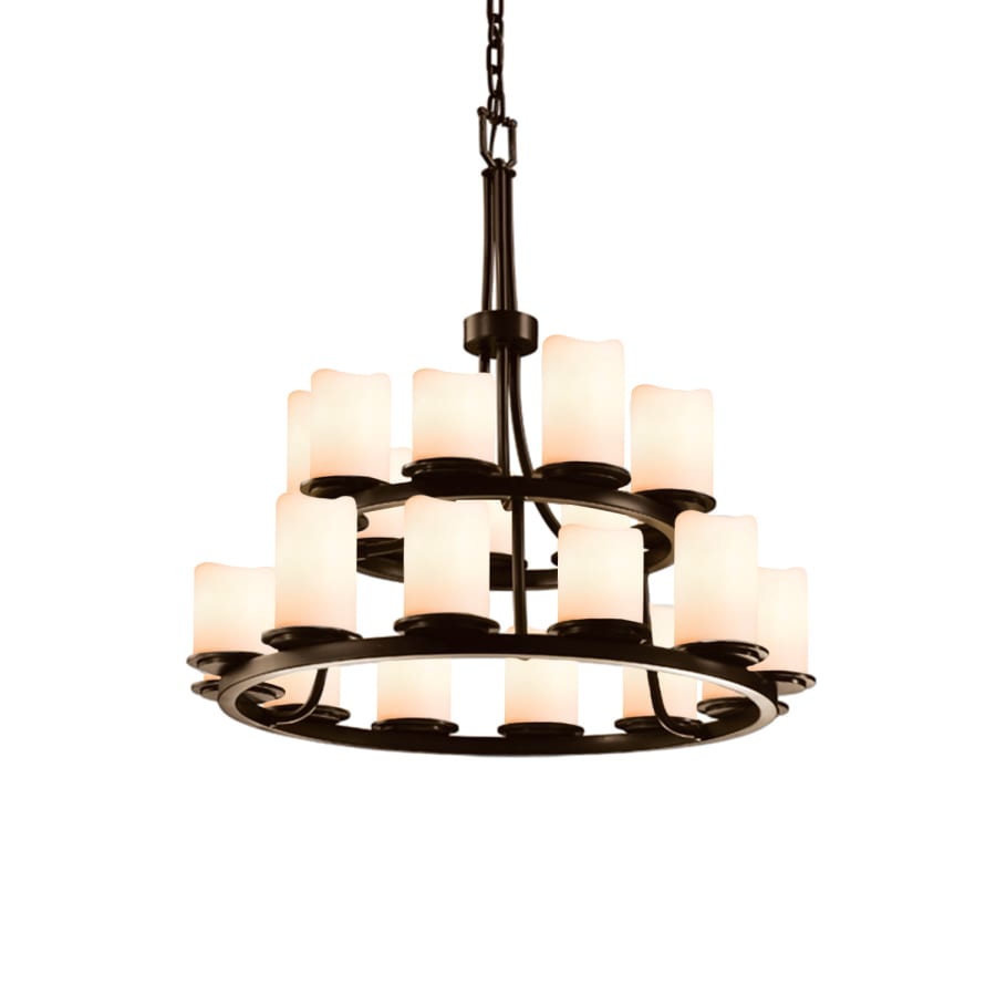 Justice Design Group CandleAria 21 Light 33" Wide Pillar Candle Chandelier with Faux Candle Resin Shades