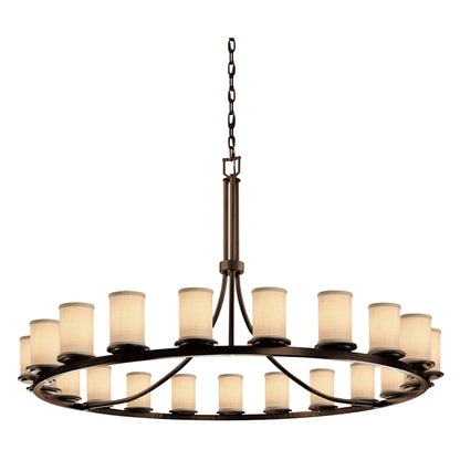 Justice Design Group Textile 60" Wide Ring Chandelier with Cream Shades