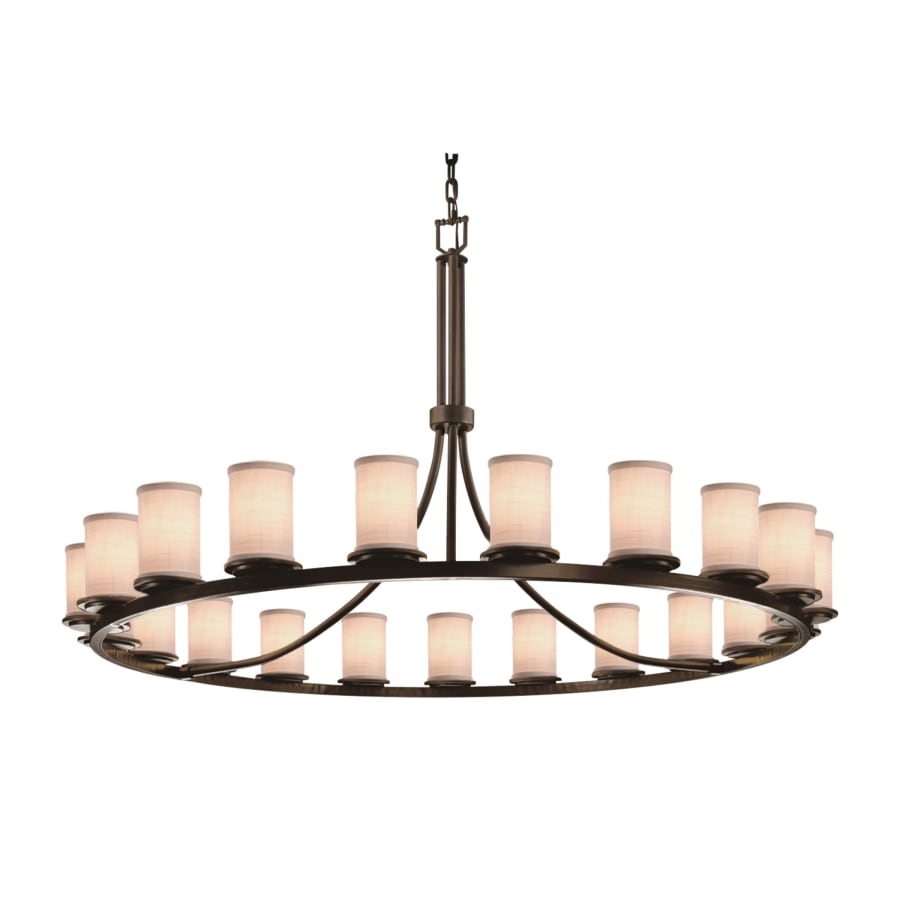 Justice Design Group Textile 60" Wide Ring Chandelier with White Shades