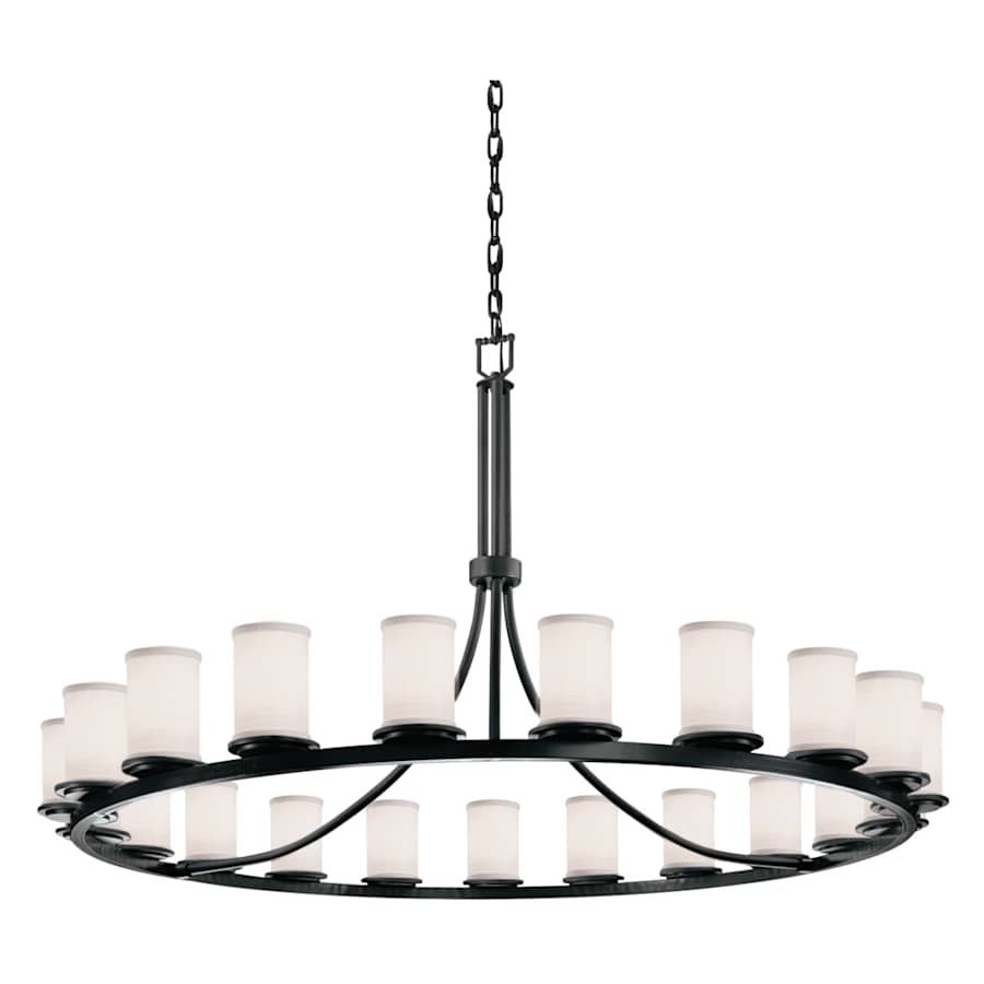 Justice Design Group Textile 60" Wide Ring Chandelier with White Shades