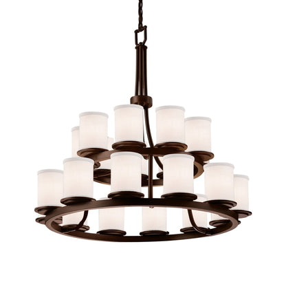 Justice Design Group Textile 33" Dakota 21 Light Shaded Chandelier